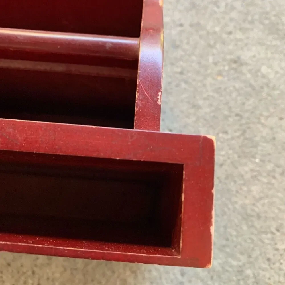 Wooden Swivel Slotted Letter Pencil Holder